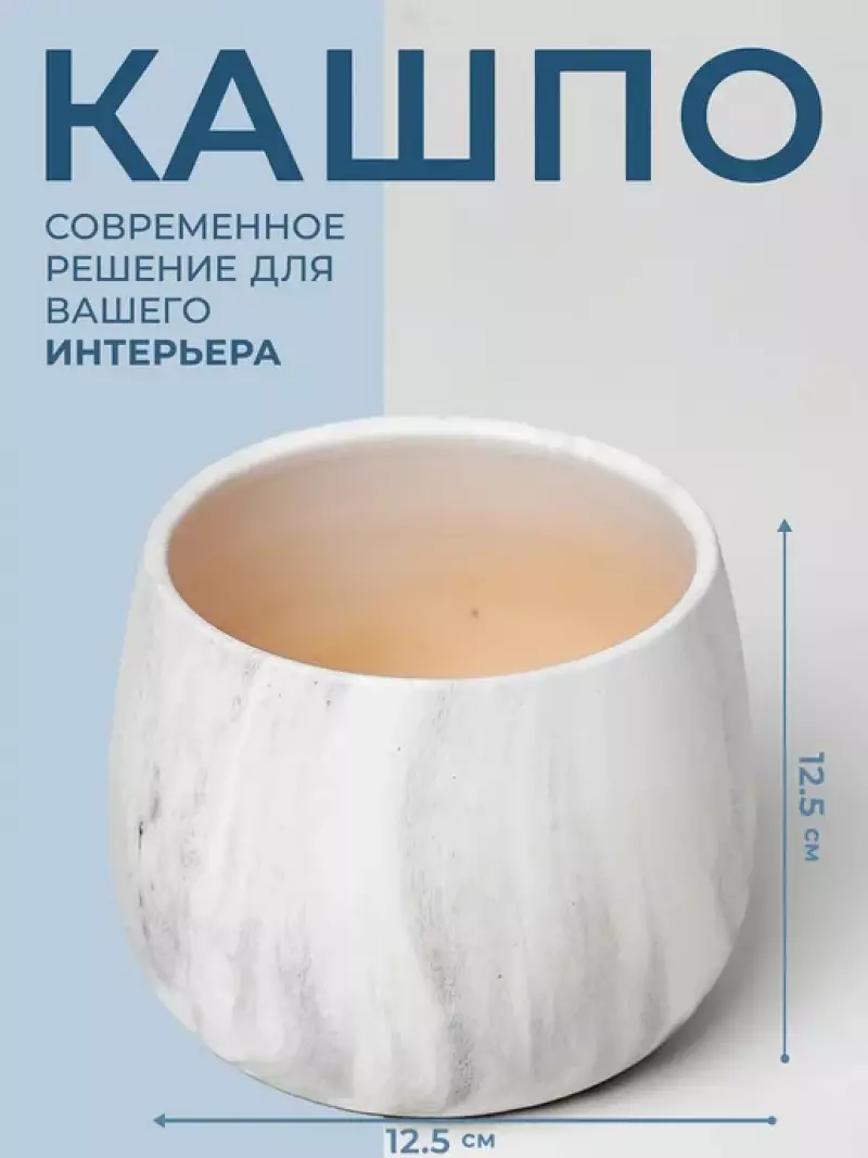 Керамические кашпо для цветов 12.5х12.5х10