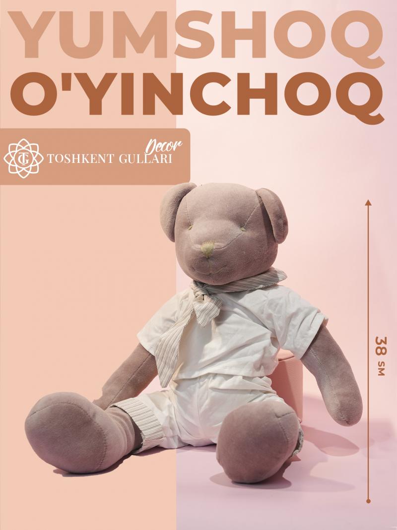 Игрушка МЯГ Плющевая мишка с галстуком 38см К33/32-61